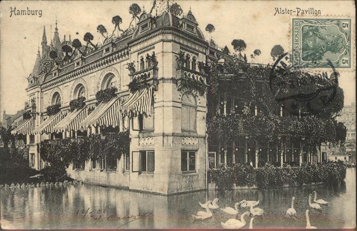 HAMBURG  CITY Alster Pavillon Schwaene