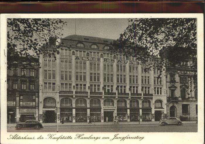 HAMBURG  CITY Jungfernstieg Alsterhaus Kaufhaus Poststrasse Autos