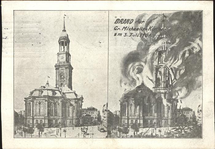 Hamburg Brand Grosse Michaeliskirche 3. Juli 19