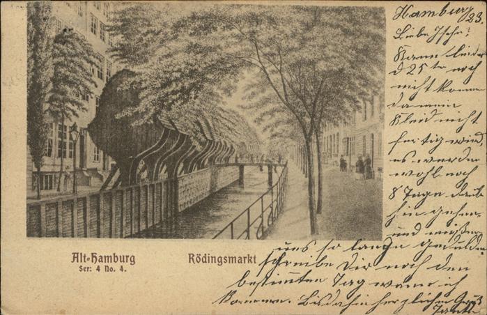 Hamburg Rödingsmarkt Künstlerkarte