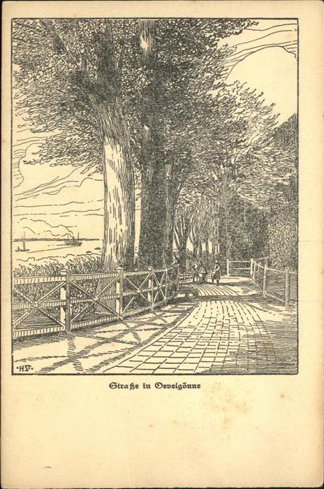 Altona Hamburg Strasse in Oevelgönne Künstlerkart Alto