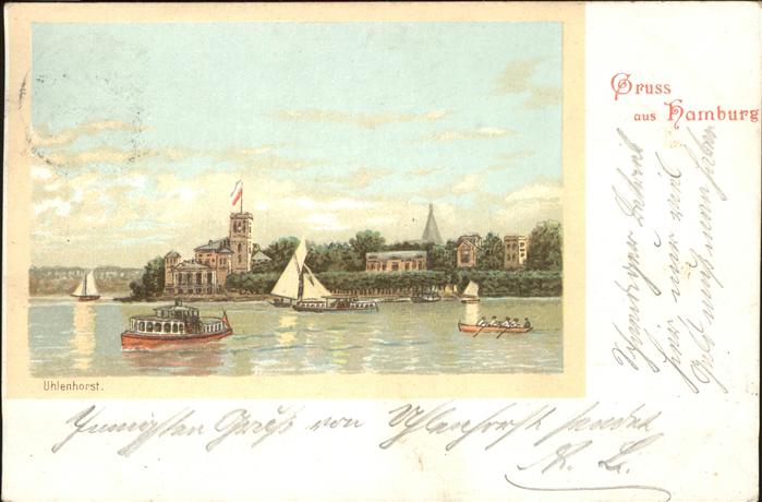 Uhlenhorst Künstlerkarte Schiffe Boote