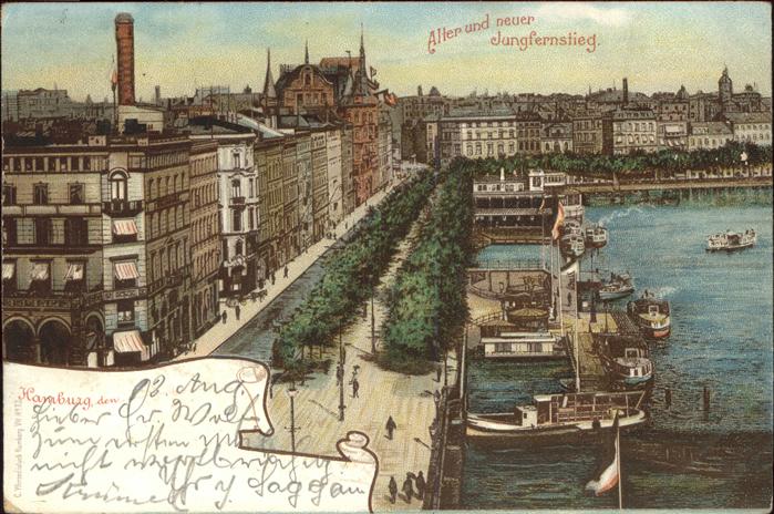 Hamburg Alter und Neuer Jungfernstieg Schiffe