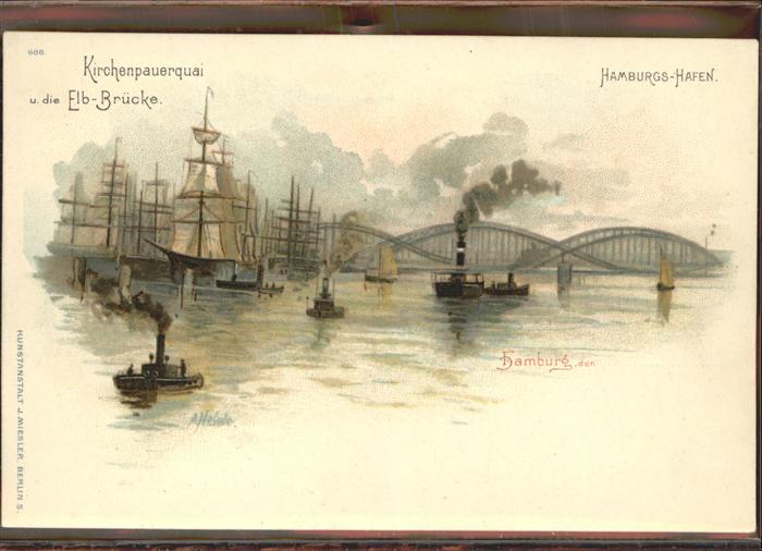 Hamburg Hafen Elbbrücke Kirchenpauerquai Schiff