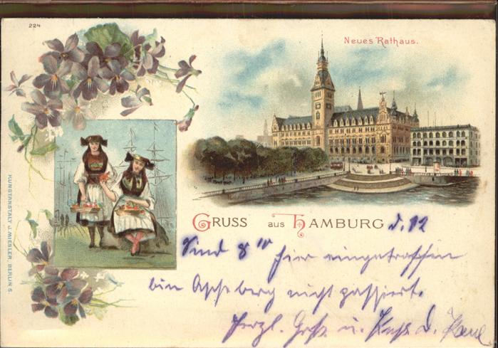 Hamburg Neues Rathaus Frauen in Tracht