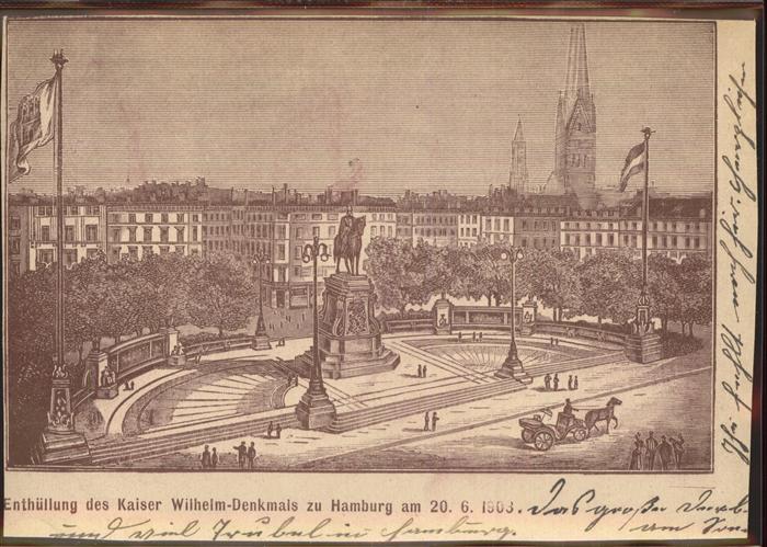 Hamburg Enthüllung des Kaiser Wilhelm Denkmals