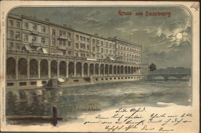 Hamburg Alster Arkaden Künstlerkarte