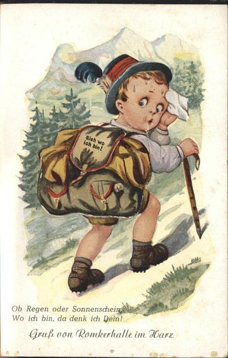 Romkerhalle Bergsteiger Figur Kind Tracht Leporello