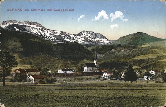 Bernau Chiemsee Ortsansicht mit Kirche Kampenwand Chiem