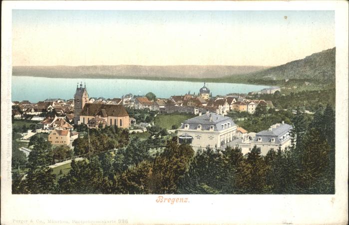 Bregenz Vorarlberg Ortsansicht mit Kirche Bodensee