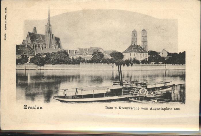 Breslau Niederschlesien Dom Kreuzkirche Augustaplatz Oder Radda