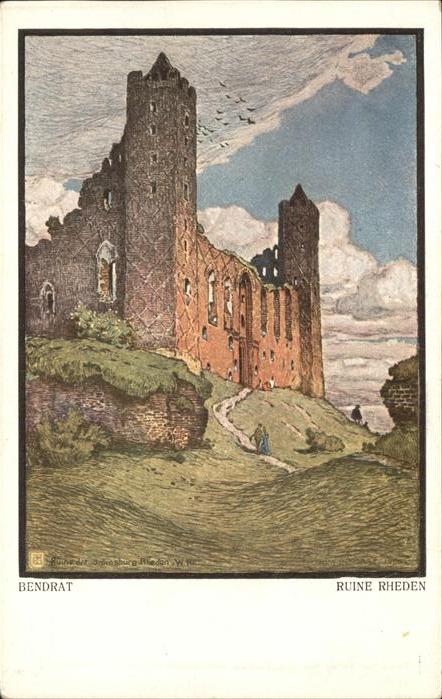 Rehden Westpreussen Burg Rehden Bendrat Künstlerkarte