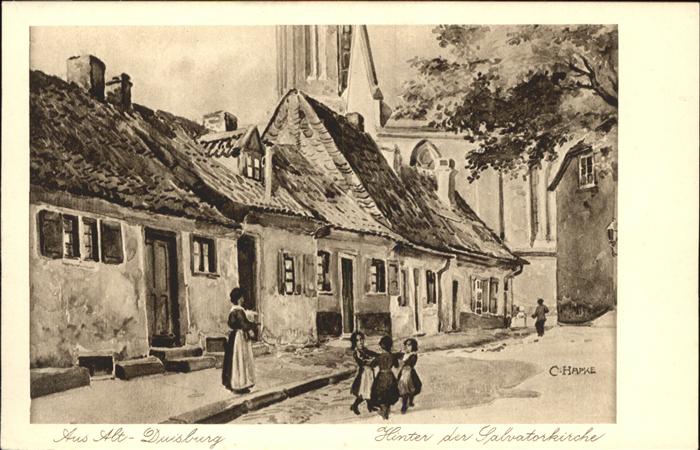 Duisburg Ruhr Altstadt Hinder der Salvatorkirche Küns