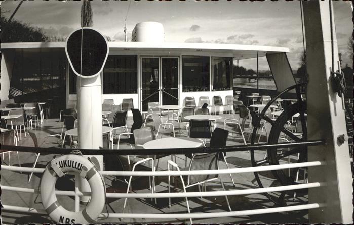 STUTTGART  CITY Personenschiff Neckar Schiffrestaurant Aussenterrasse