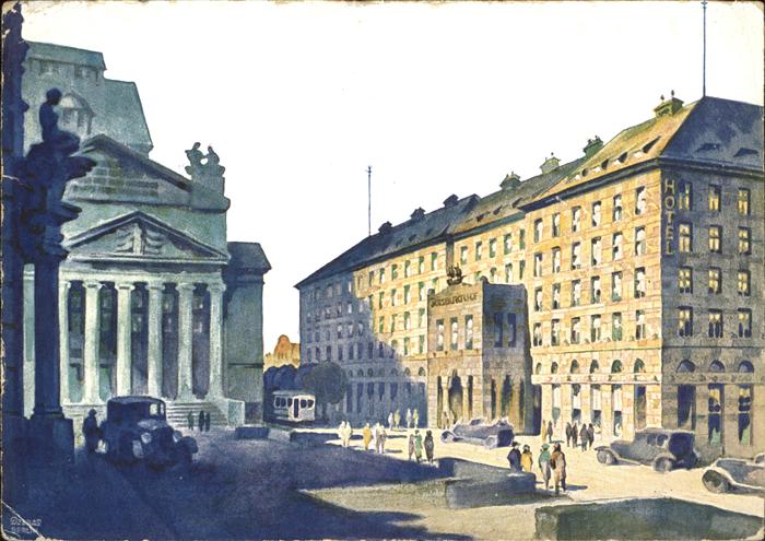 Duisburg Ruhr Hotel Duisburger Hof Künstlerkarte Auto