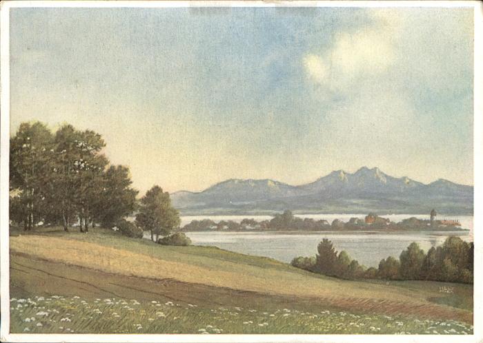 Verlag Ackermann Kuenstlerpostkarte Nr. 4256 Hely Fraueninsel Chiemsee