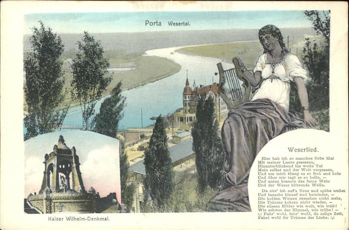 Liederkarte Weser Porta Harfe Kaiser Wilhelm-Denkma