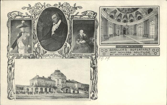 Schiller Friedrich Schloss Solitude Stuttgart Herzog Karl