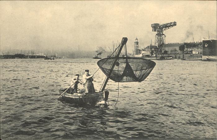 Fischerei Wurfnetzfischer Hamburg Hafen