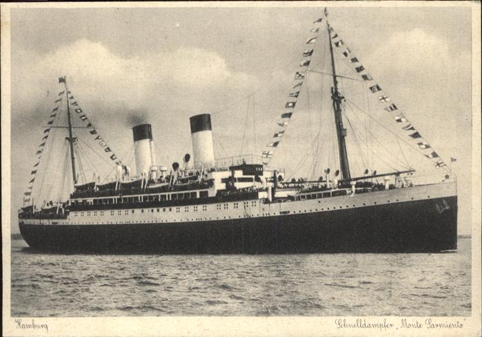 Dampfer Oceanliner Monte Sarmiento Hamburg