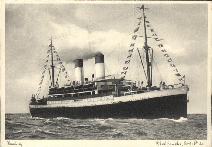 Dampfer Oceanliner Monte Olivia Hamburg