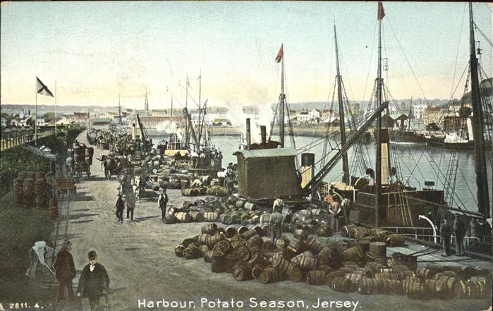 Jersey United Kingdom Harbour Potato Season