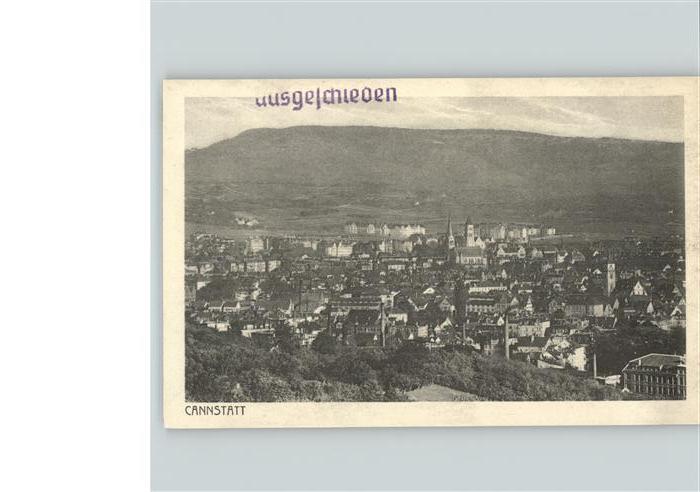 Cannstatt Panorama Stempel auf AK
