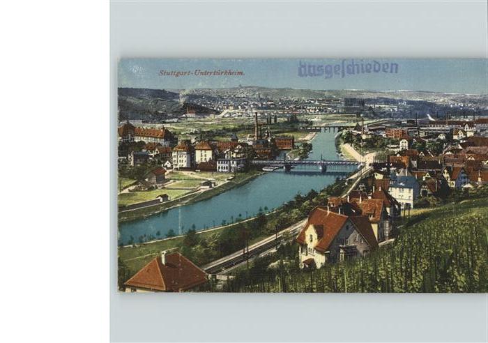 Untertuerkheim Panorama Stempel auf AK