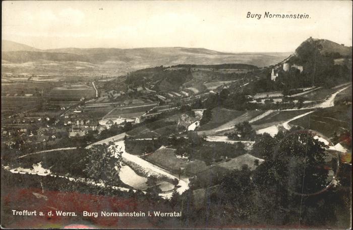 Treffurt Werra Panorama mit Burg Normannstein Werratal