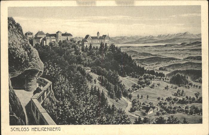 Heiligenberg Baden Panorama mit Schloss Bodensee und Alpen