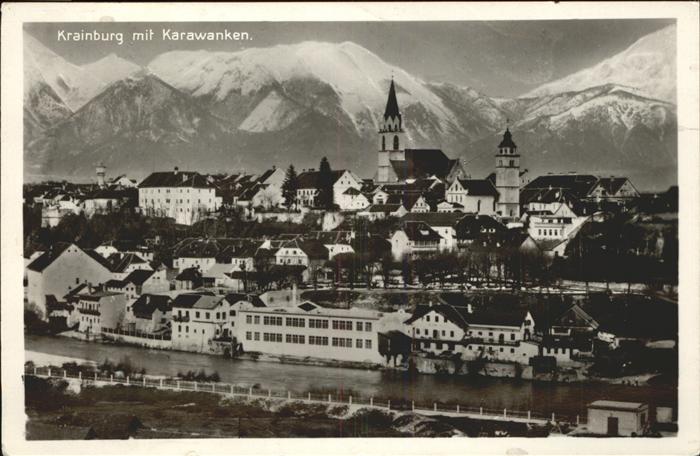 Krainburg Kranj Ortsansicht mit Kirche Karawanken