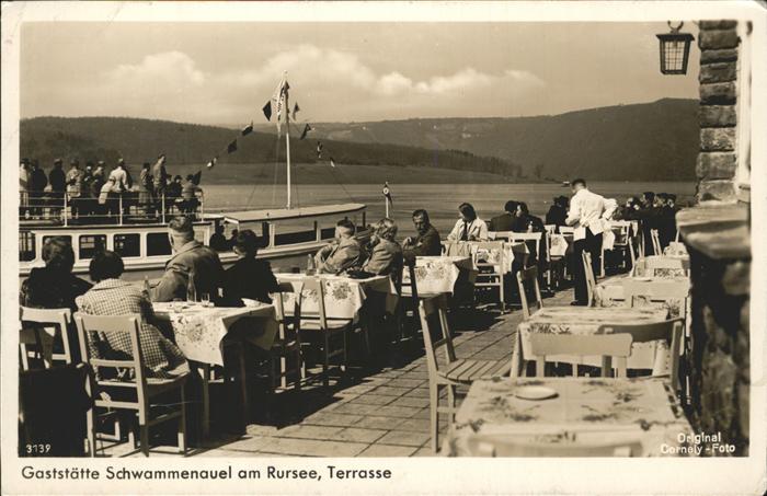 Schwammenauel Gaststätte am Rursee Terrasse Feldpost