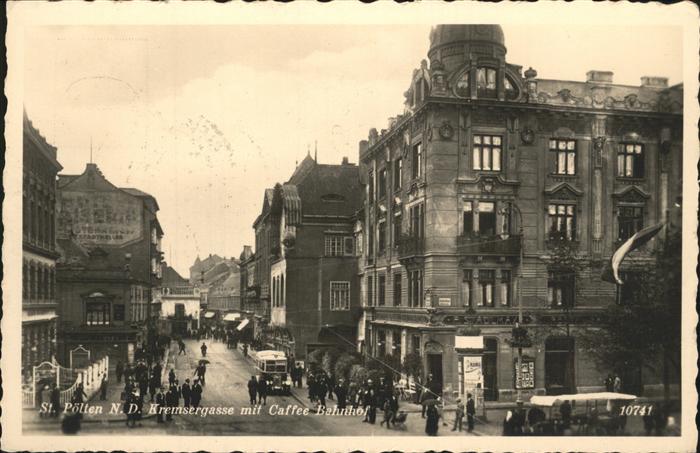 St Poelten Kremsergasse mit Caffee Bahnhof Feldpos