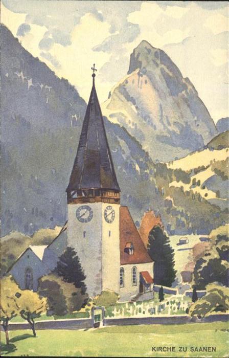 Saanen Kirche zu Saanen Kuenstlerkarte