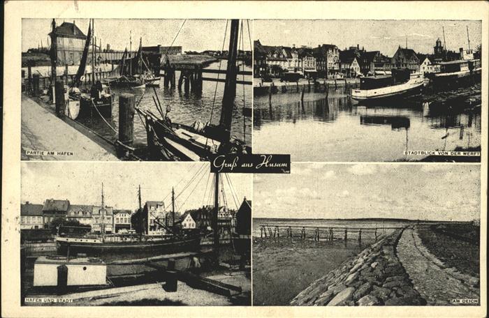 Husum Nordfriesland Hafen Stadtblick Deich