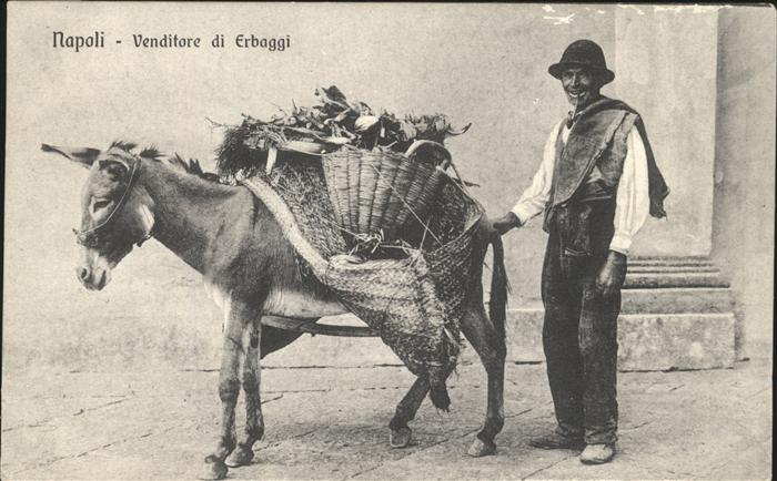 Napoli Neapel Venditore di Erbaggi Esel