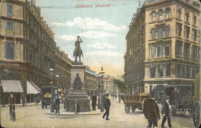 London Holborn Viaduct Station Monument Reiterdenkmal Pferdekutsche