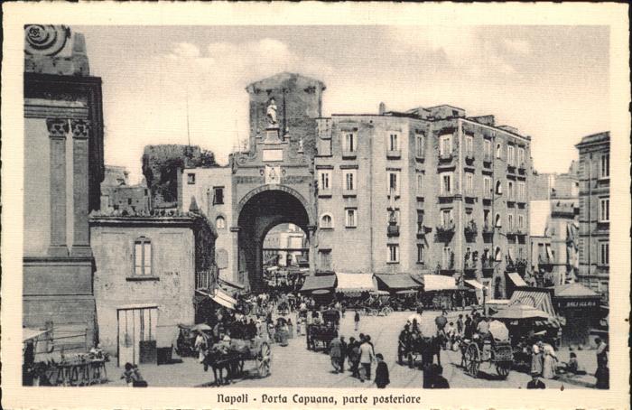 Napoli Neapel Porta Capuana Pferdefuhrwerk
