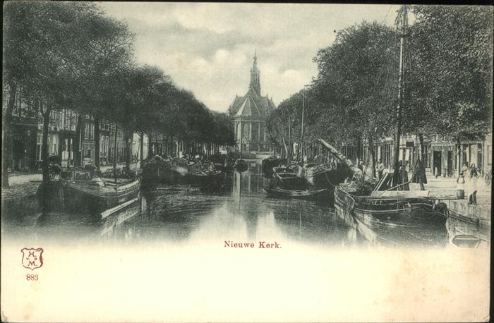 Amsterdam Niederlande Nieuwe Kerk Kirche Kanal Boot