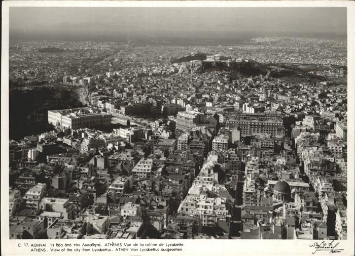 Athens Athen Panorama Akropolis Blick von Lycabettus