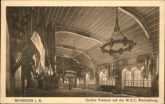 Weinheim Bergstrasse Grosser Festsaal der W.S.C. Wachenburg