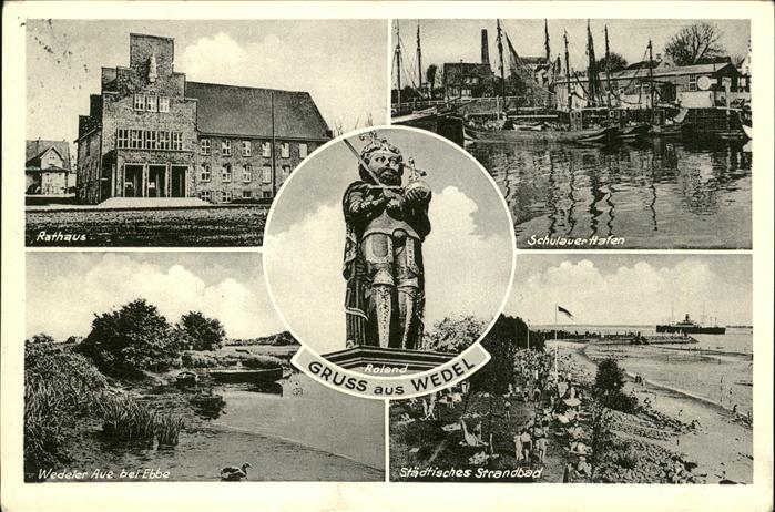 Wedel Pinneberg Roland Wahrzeichen Rathaus Schulauer Hafen Wedener Aue Strandbad