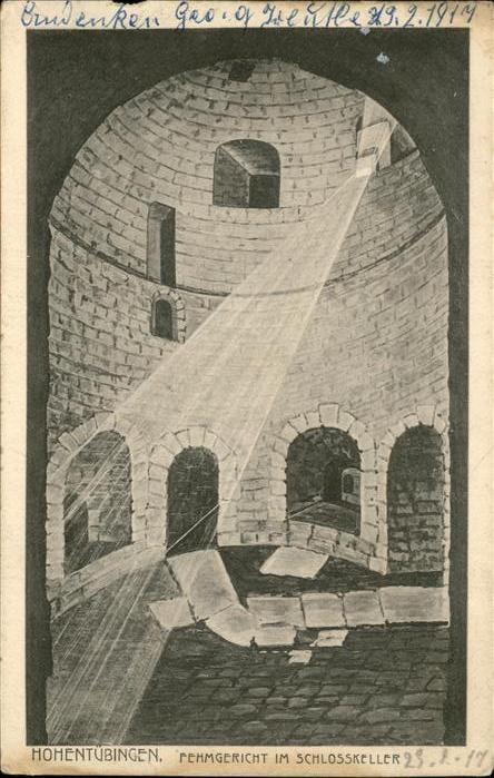 TueBINGEN BW Schloss Hohentuebingen Fehmgericht im Schlosskeller