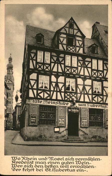 Koblenz Rhein Althistorisches Weinhaus zum Hubertus F