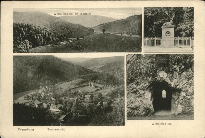 Treseburg Harz Wilhelmsblick Bodetal Denkmal Hirsch