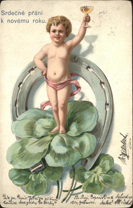 Hufeisen Kleeblatt Kind Wein