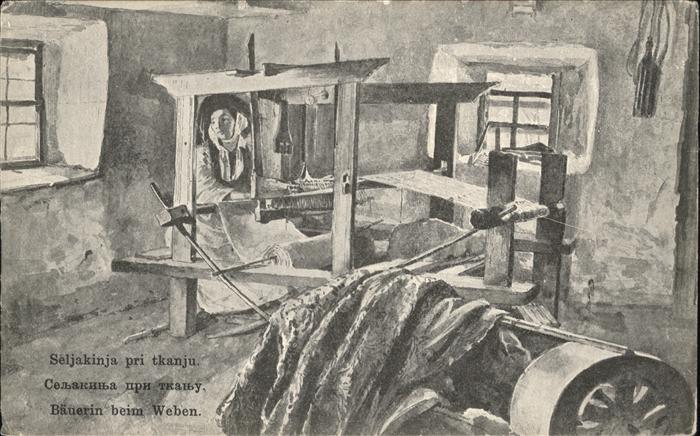 Spinnen Handwerk Seljakinja pri tkanju