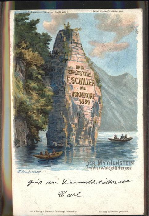 Schiller Friedrich Mythenstein Vierwaldstättersee Tell