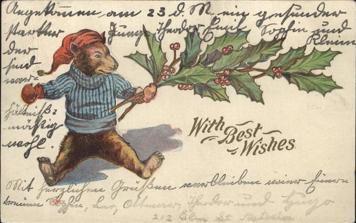 Baeren Glückwunsch Weihnachtszweig