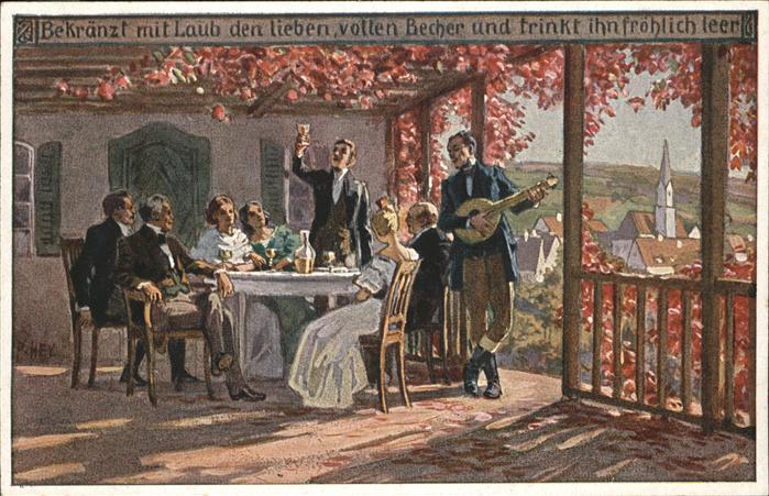 Hey Paul Nr. 43 Volksliederkarte Bekränzt mit Laub